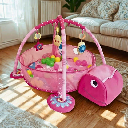 tapis d'éveil bébé rose pour fille 3 en 1