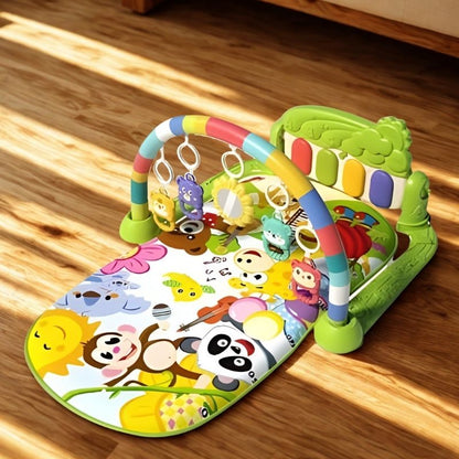 tapis d'éveil bébé vert avec animaux mignon 