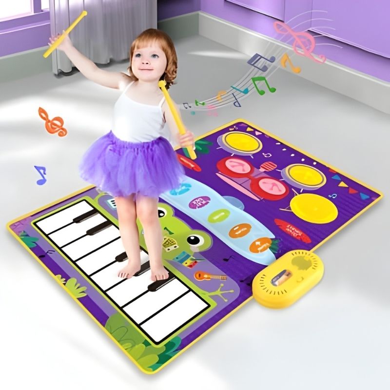 tapis d'éveil doux et confortable éveil musical maillets jaunes