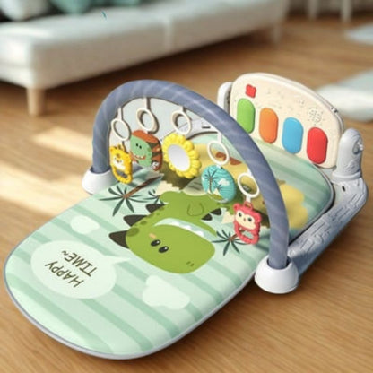 tapis d'éveil bébé style dinosaure vert pastel