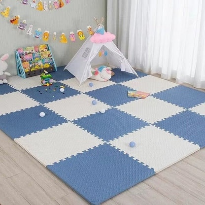 tapis puzzle bleu pâle et blanc pour sécurité enfant