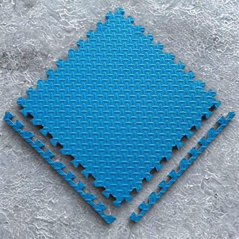 tuile de tapis puzzle bleu avec bordures