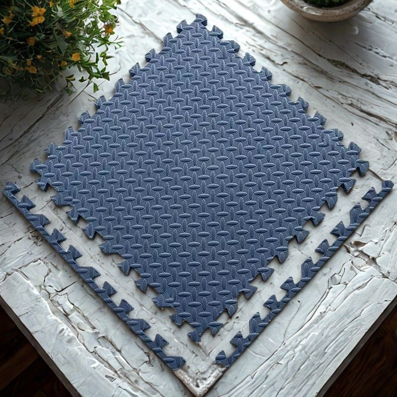tuile de tapis puzzle gris bleu avec bordures