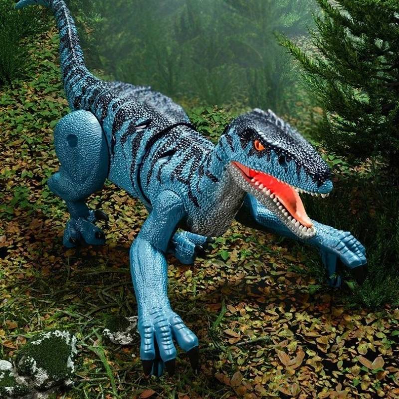 vélociraptor bleu télécommandé dinosaure jouet